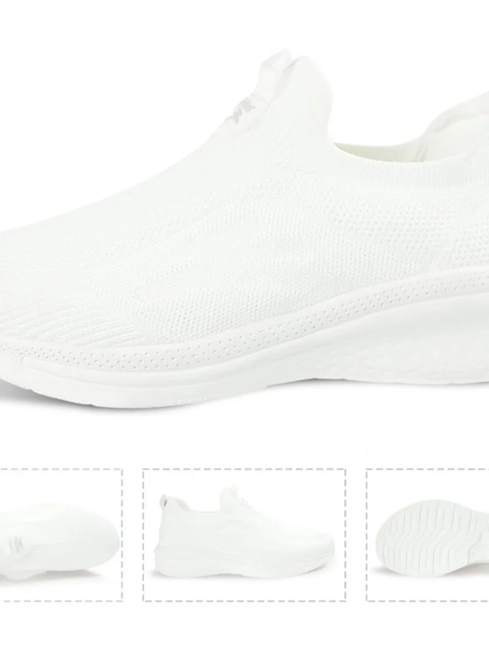 Women's White Walking Shoes Lightweight Breathable Mesh Sneakers Slip Sole